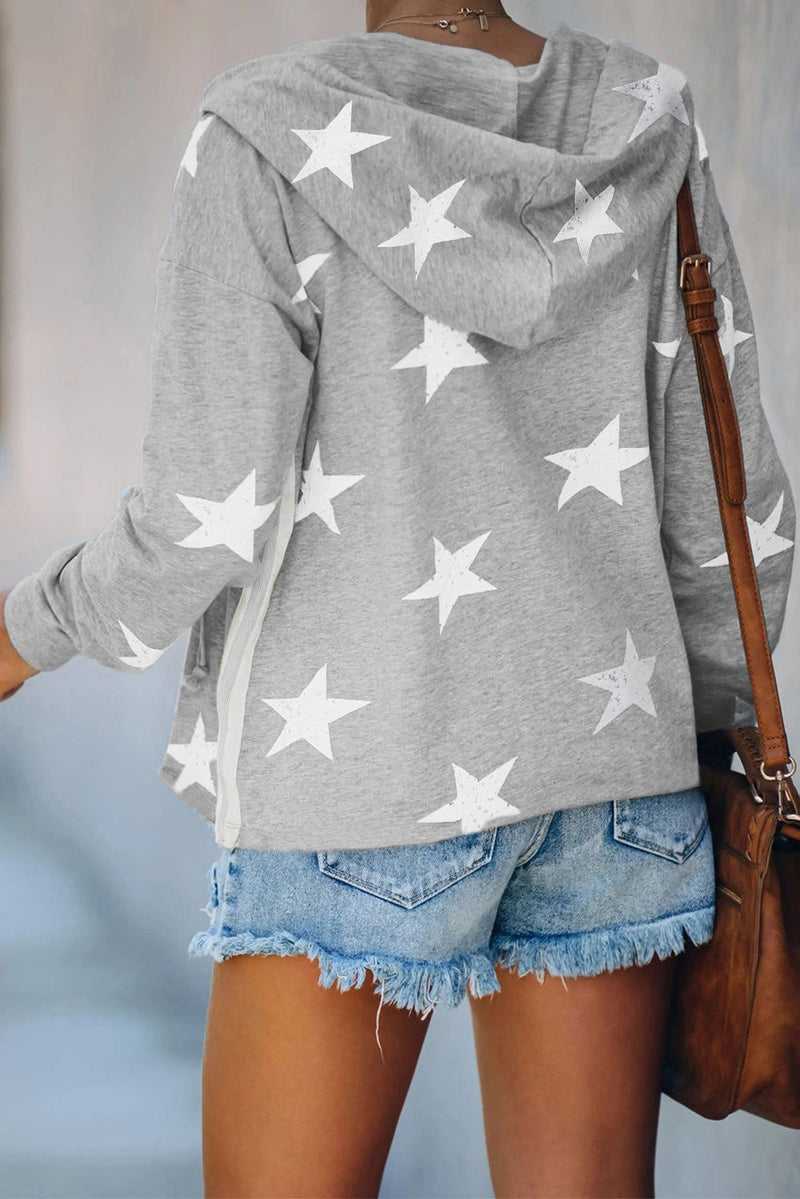 Star Print Hoodie