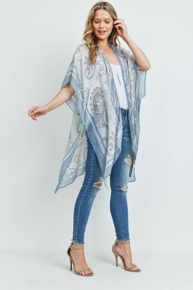 Ms0177sg - Sage Bohemian Print Kimono