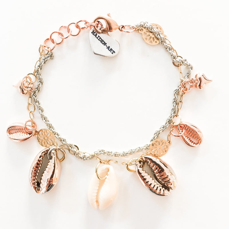 Seashells And 18kt Gold Plated Bracelet