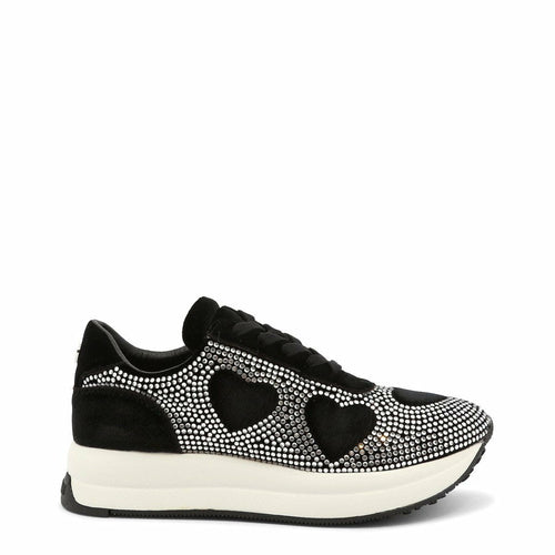 Love Moschino Rhinestone Heart Sneakers Black