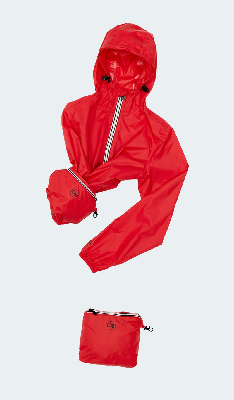 Sloane - plaid full zip packable rain jacket