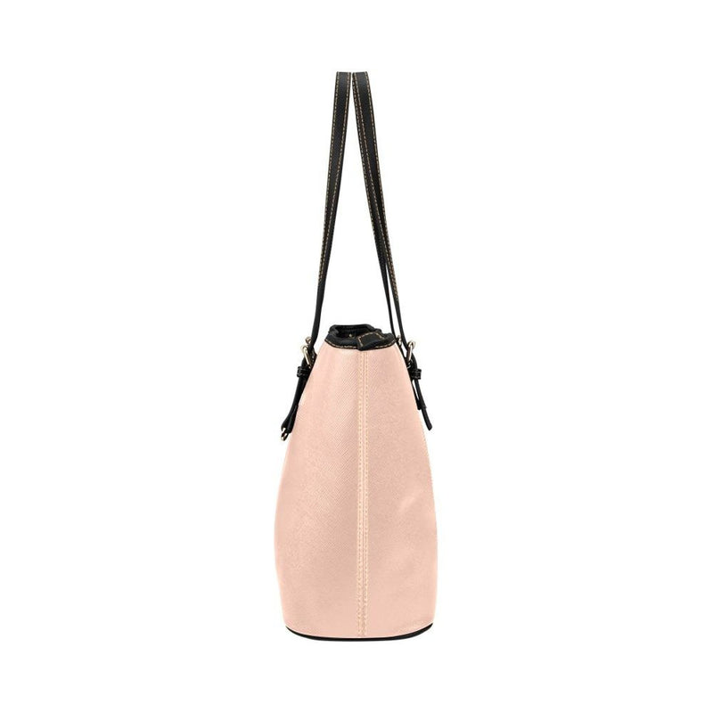 Leather Tote Bag, Peach Double Handle Handbag