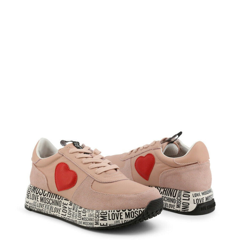Love Moschino Pink Heart Sneakers