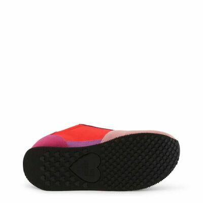 Love Moschino Pink Red Suede Sneakers