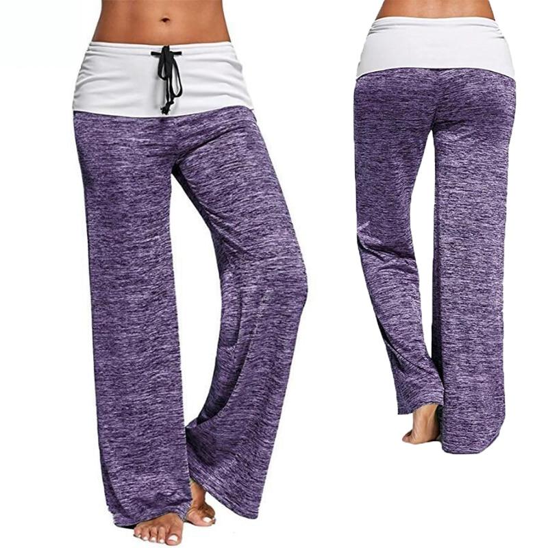Women Sport Leggings Fitness Yoga Pants patchwork Wide Leg Fitness