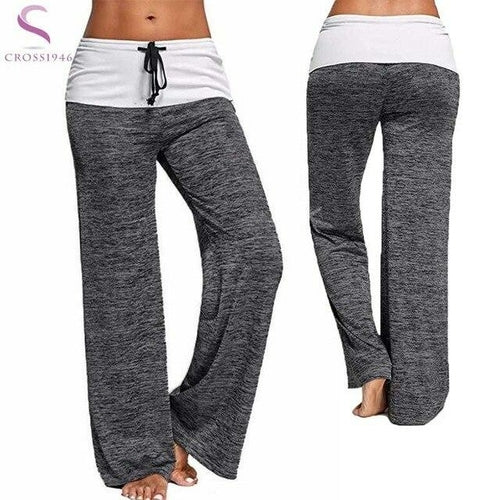 Women Sport Leggings Fitness Yoga Pants patchwork Wide Leg Fitness