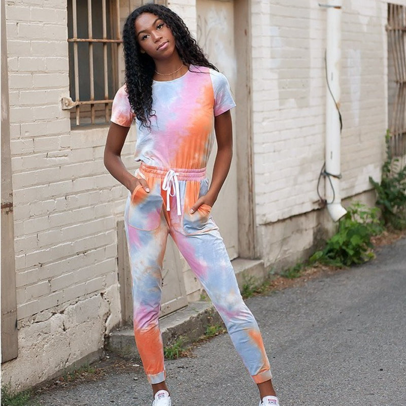 Tie Dye Jumpsuit in Cotton Candy