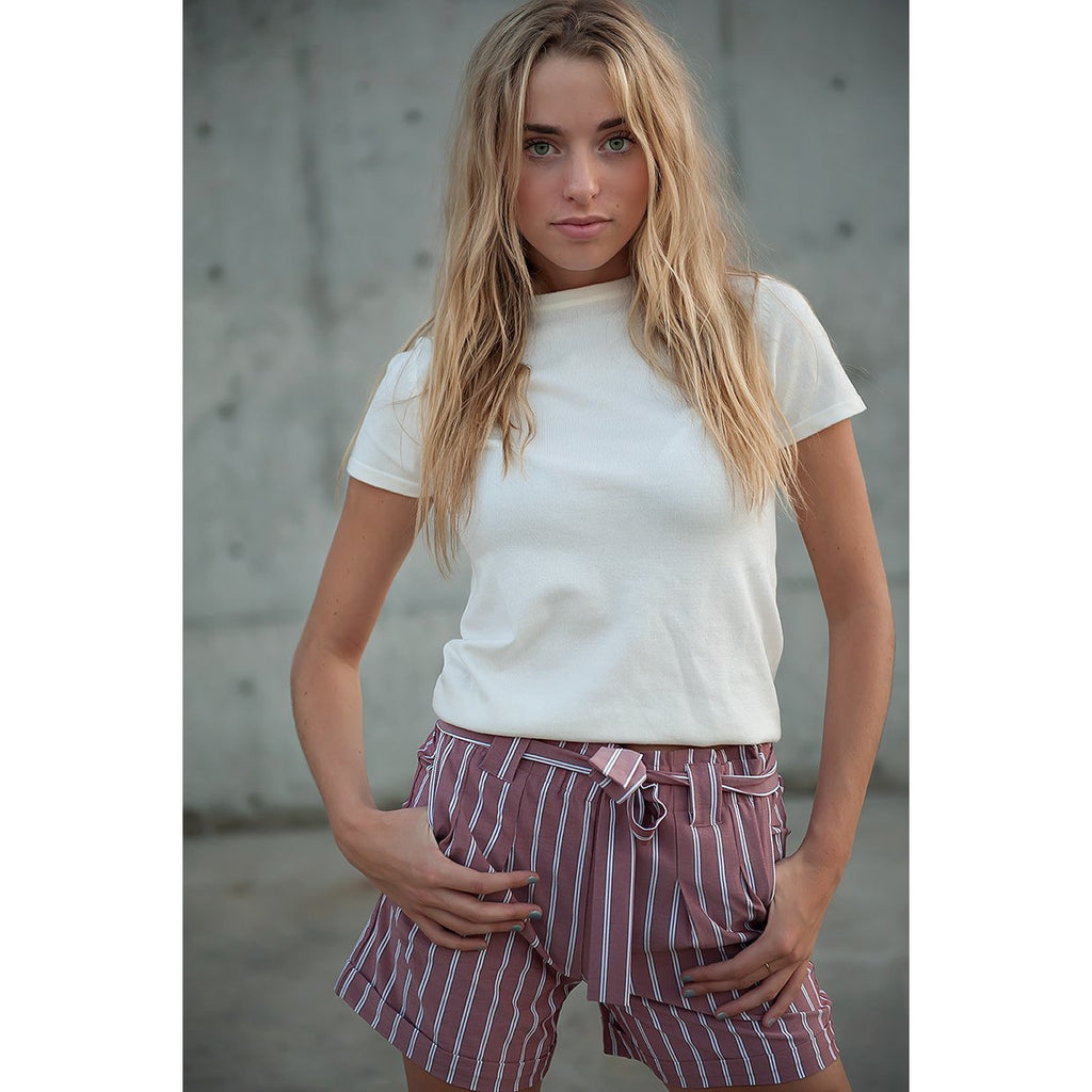 Girls Sash shorts in Red Earth