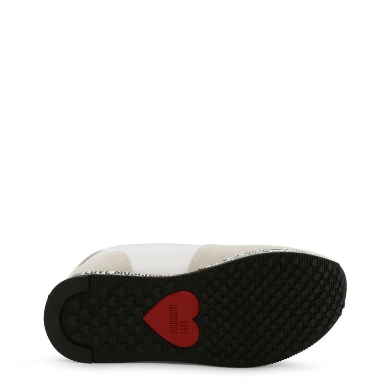 Love Moschino White & Red Heart Sneakers