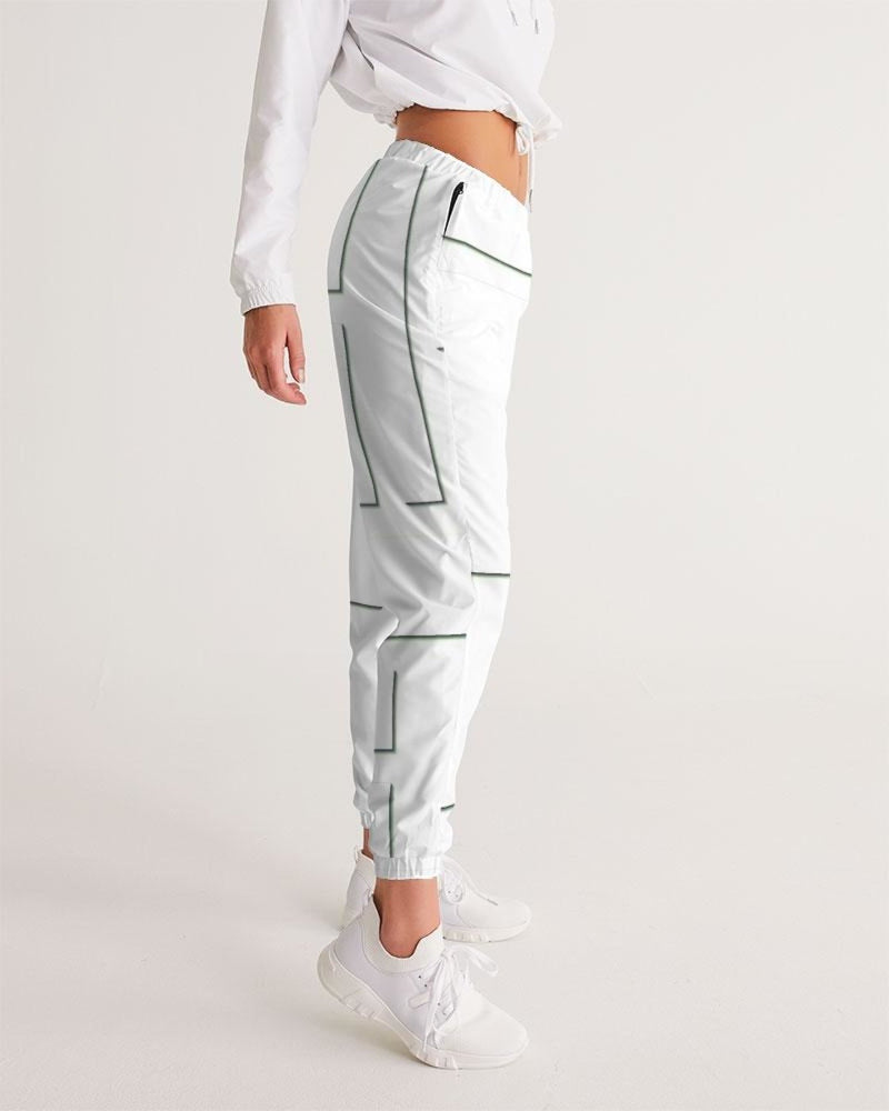 Womens Athletics, White And Gray Line Style Track Pants