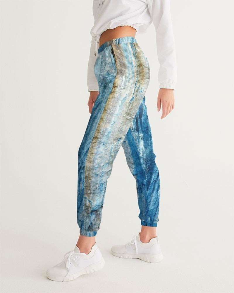 Girls Sportswear Gray Blue And White Abstract Style Track Pants